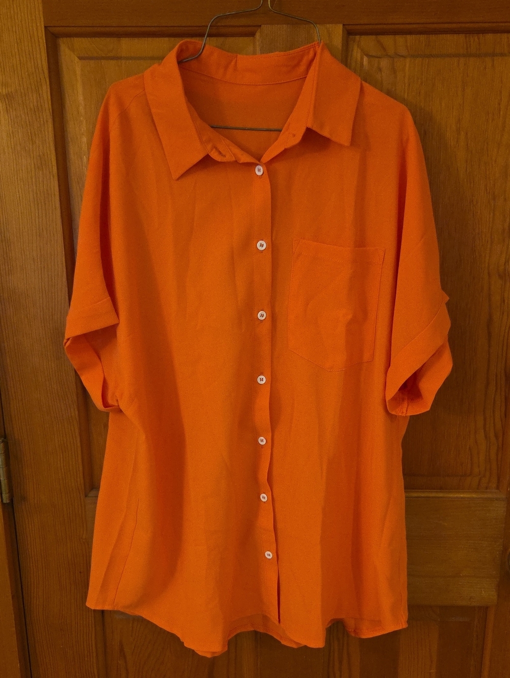 Orange/Peach Button Down Top Size XL